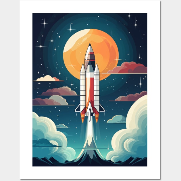 Space Rocket Wall Art by Durro